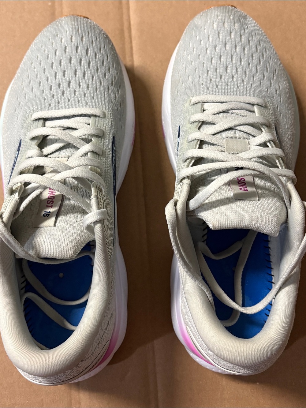 Brooks Women’s Running Shoes — Light Gray with Pink and Blue Accents - Picture 2 of 5